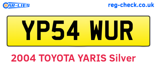 YP54WUR are the vehicle registration plates.