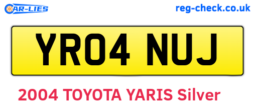 YR04NUJ are the vehicle registration plates.