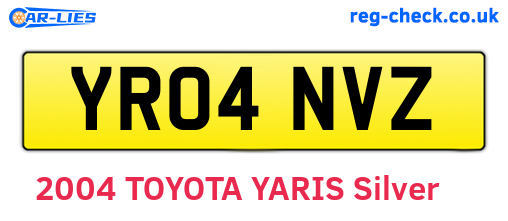 YR04NVZ are the vehicle registration plates.