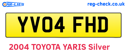 YV04FHD are the vehicle registration plates.