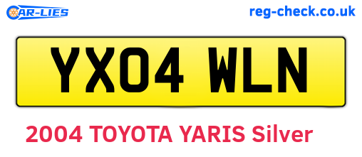 YX04WLN are the vehicle registration plates.