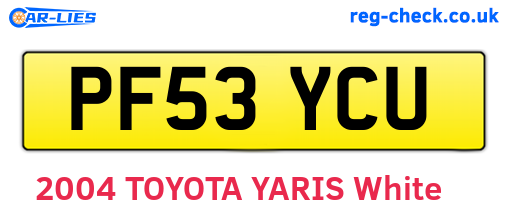 PF53YCU are the vehicle registration plates.