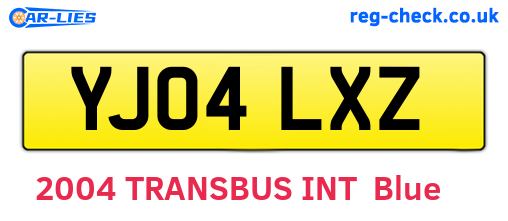 YJ04LXZ are the vehicle registration plates.