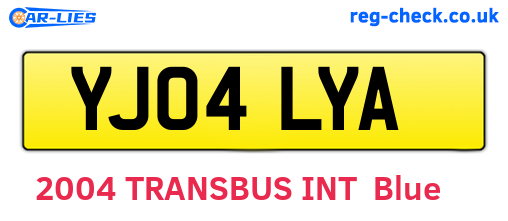 YJ04LYA are the vehicle registration plates.