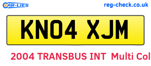 KN04XJM are the vehicle registration plates.