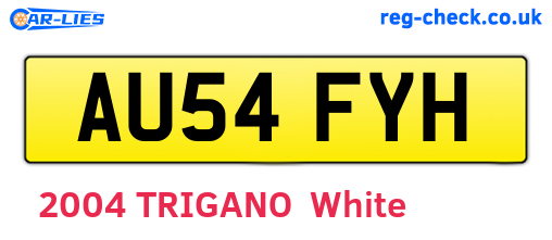 AU54FYH are the vehicle registration plates.