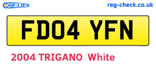 FD04YFN are the vehicle registration plates.