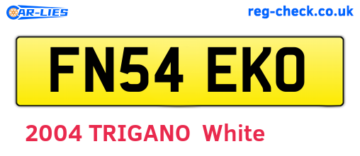 FN54EKO are the vehicle registration plates.