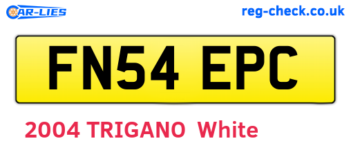 FN54EPC are the vehicle registration plates.