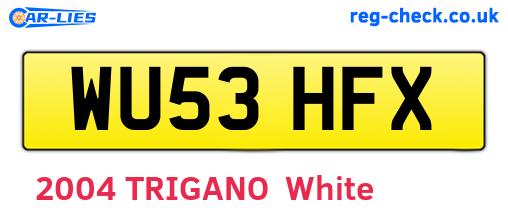 WU53HFX are the vehicle registration plates.