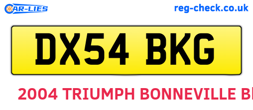 DX54BKG are the vehicle registration plates.
