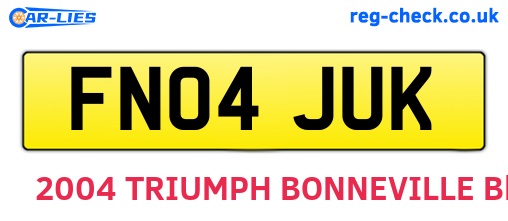 FN04JUK are the vehicle registration plates.