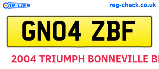 GN04ZBF are the vehicle registration plates.