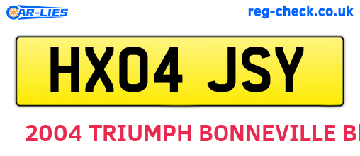HX04JSY are the vehicle registration plates.