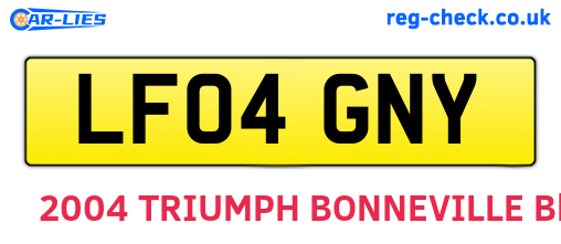 LF04GNY are the vehicle registration plates.