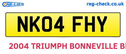 NK04FHY are the vehicle registration plates.