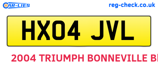 HX04JVL are the vehicle registration plates.