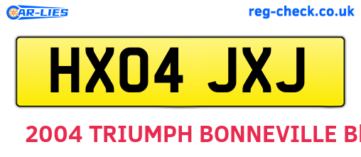 HX04JXJ are the vehicle registration plates.