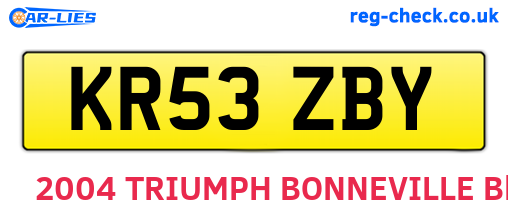 KR53ZBY are the vehicle registration plates.
