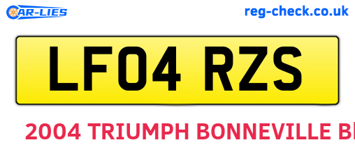 LF04RZS are the vehicle registration plates.