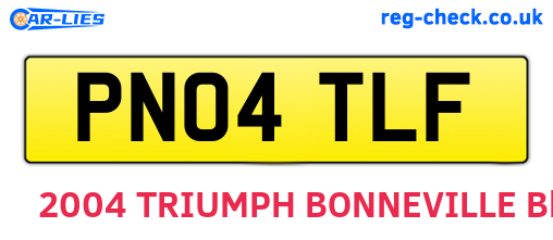 PN04TLF are the vehicle registration plates.
