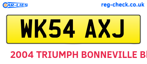 WK54AXJ are the vehicle registration plates.