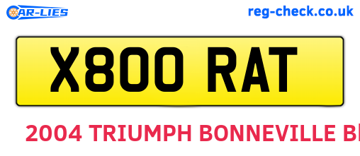 X800RAT are the vehicle registration plates.