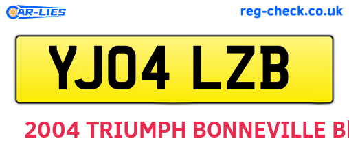 YJ04LZB are the vehicle registration plates.