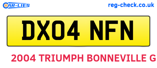 DX04NFN are the vehicle registration plates.