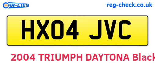 HX04JVC are the vehicle registration plates.