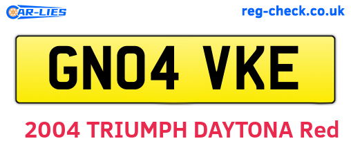 GN04VKE are the vehicle registration plates.