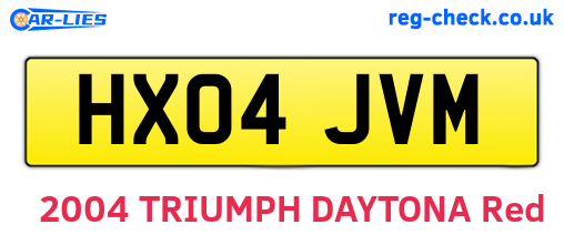 HX04JVM are the vehicle registration plates.