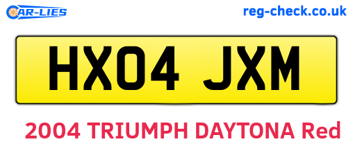 HX04JXM are the vehicle registration plates.