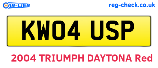 KW04USP are the vehicle registration plates.