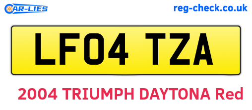 LF04TZA are the vehicle registration plates.