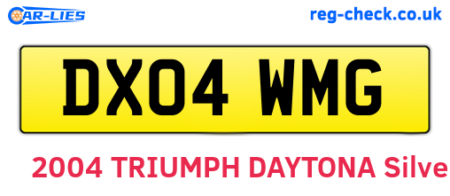 DX04WMG are the vehicle registration plates.