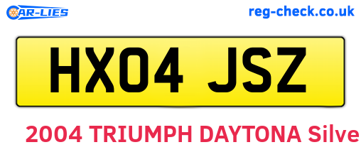 HX04JSZ are the vehicle registration plates.