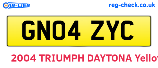GN04ZYC are the vehicle registration plates.