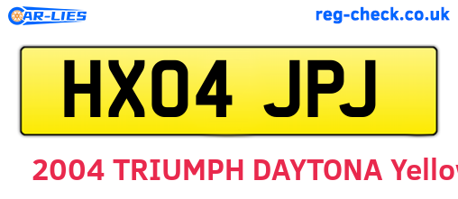 HX04JPJ are the vehicle registration plates.