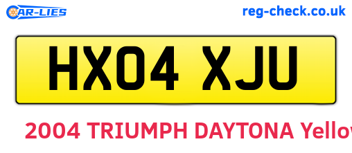 HX04XJU are the vehicle registration plates.