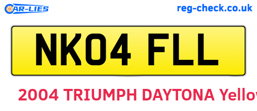NK04FLL are the vehicle registration plates.