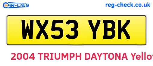 WX53YBK are the vehicle registration plates.