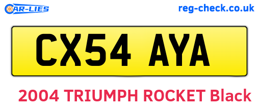 CX54AYA are the vehicle registration plates.