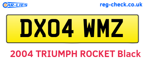 DX04WMZ are the vehicle registration plates.