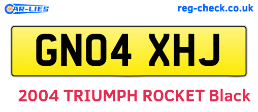 GN04XHJ are the vehicle registration plates.