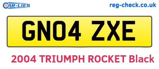 GN04ZXE are the vehicle registration plates.