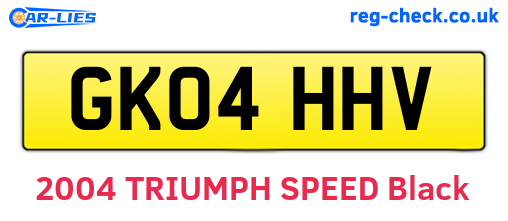 GK04HHV are the vehicle registration plates.