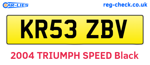 KR53ZBV are the vehicle registration plates.
