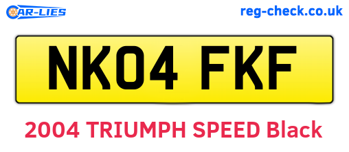 NK04FKF are the vehicle registration plates.