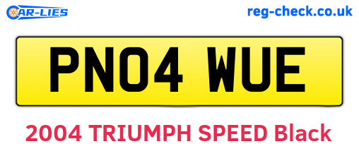 PN04WUE are the vehicle registration plates.
